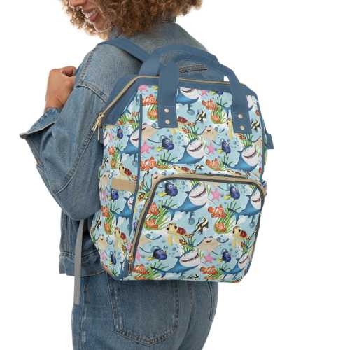 Finding Nemo Diaper Bag, Ocean Baby Bag, Multifunctional Diaper Backpack, Pixar Baby Shower Gift, New Mom Gift