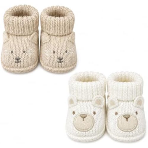 2 pairs Cute Knit Animal Baby Booties - Soft Warm Infant Sock Shoes, Newborn Knit Booties Soft Baby Sock Boots for Infant Boys Girls First Walkers, animals Design, 0-12 Months Medium