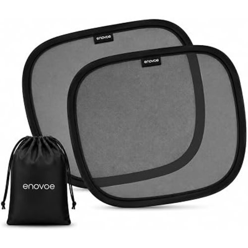 Enovoe Car Window Shades for Baby 2-Pack - 21" x 14" Inches Sun Shade Blocker, Cling Glare Shield and UV Rays Protection for Your Child - Side Windows Screens for SUV- Mesh Window Shades for car Baby