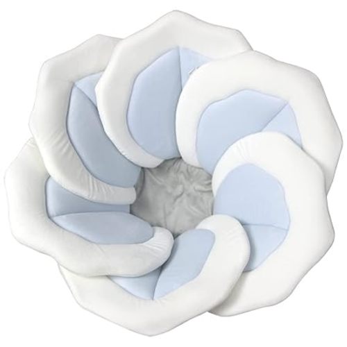 Baby Bath Pad for Infant Bathtub Sink Flower Mat Tub Little Lotus - Petal Soft Supports Lounger Newborn Bathing Insert Seat Baby Essentials - Baby Gifts - 31" (Blue)
