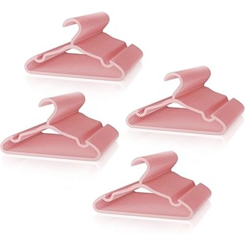 Plastic Kids Hangers - 100 Pack Non-Slip Baby Clothes Hangers for Closet, Toddler & Newborn Clothing Pants, Skirts, Coats (Pink)