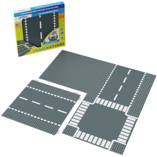 Gray Starter Baseplate 4-Pack - Lego/Duplo Compatible Town Building Plates | Slab Dream Lab