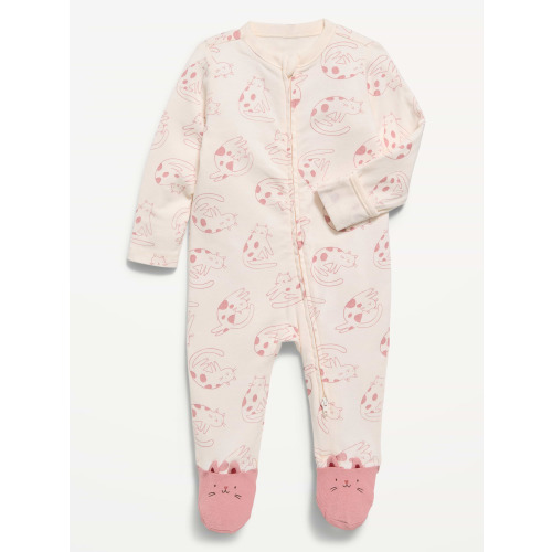 Ruffle-Trim 2-Way-Zip Sleep & Play Footed One-Piece for Baby