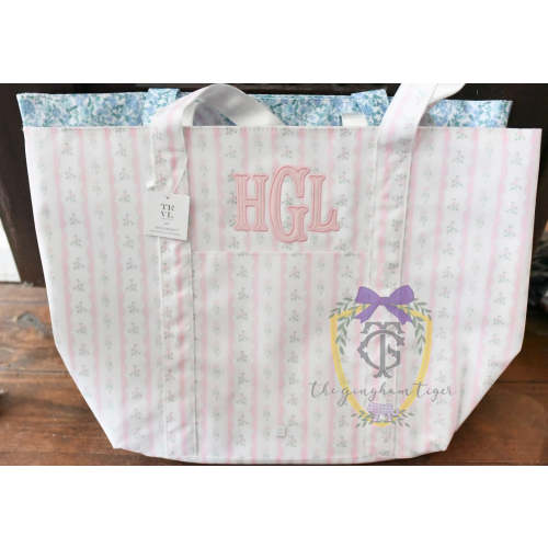 JUMBO TRVL Tote Ribbon Floral Pink - in stock