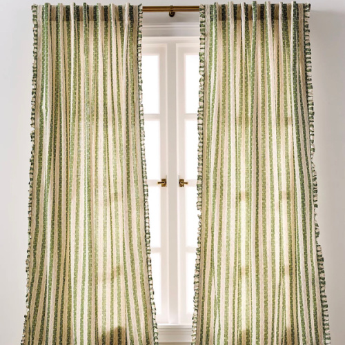 Ivy Cotton Striped Curtain | AnthroHome