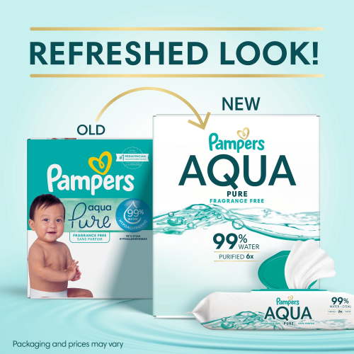 Pampers Aqua Pure Sensitive Baby Wipes, 99% Water, Hypoallergenic, Unscented Baby Wipes, 672 Baby Wipes Total (12X Flip-Top Packs) - Walmart.ca