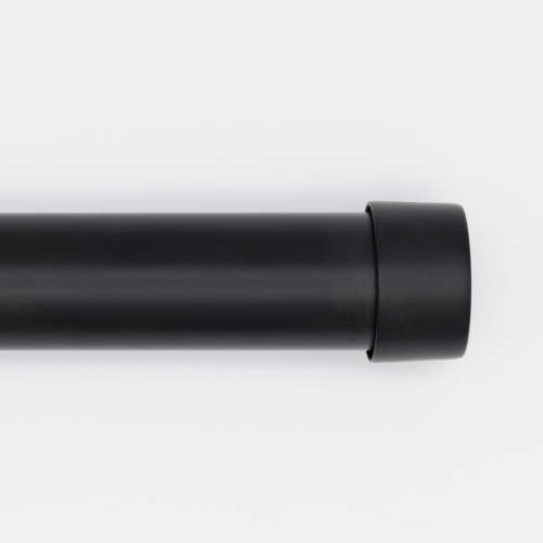 Better Homes & Gardens 1 in Matte Black Cap Adjustable Single Curtain Rod Set, 32-120 in