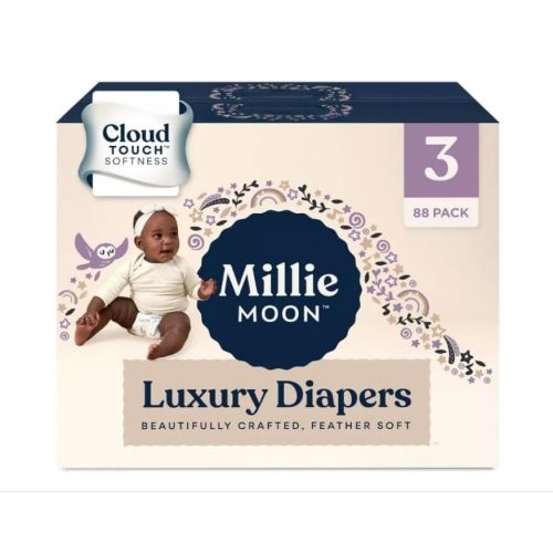 Millie Moon Luxury Diapers (Size-3 and Count-88) White-13 to 24 lbs(Pack of 1)