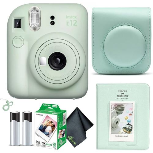 Amazon.com : Fujifilm Instax Mini 12 Instant Camera Mint Green Bundle with Fuji Instax Mini Film Value Pack (20 Sheets) + Protective Carrying Case + Photo Album + Microfiber Cleaning Cloth : Electronics