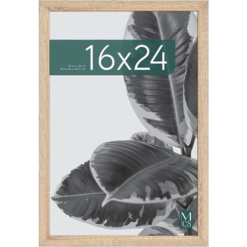 MCS Studio Gallery 16x24 Poster Frame Natural Woodgrain Engineered Wood, Vertical & Horizontal Wall Hanging Large Picture Frame for Photos, Posters & Art Prints (1-Pack)