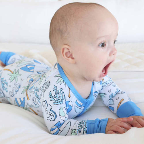 Tiny Tides Convertible Zip Romper | Blue