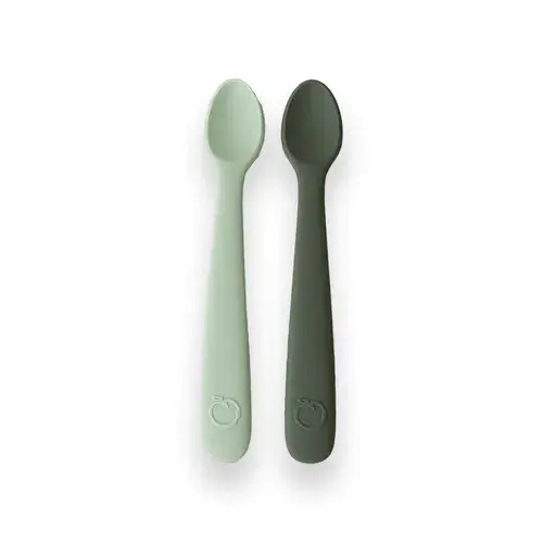 Plum First Feeding Spoons - Pesto & Olive - 2 Pack | Baby Bunting AU