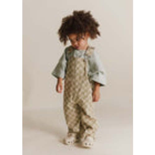 Cecile Olive Check Dungaree – Claude & Co