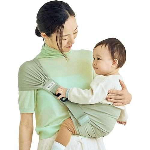 Konny Baby Carrier Hip Seat, Dual Support Toddler Hip Carrier, Adjustable Wraps Sling Wearable One Size Fits All, Baby Essentials for 6 to 48 Months up to 44 lbs -Green Tea