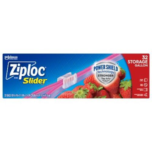 Ziploc Slider Storage Gallon Bags with Power Shield Technology - 32ct