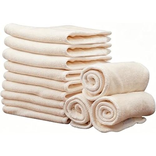 ALVABABY Cloth Diaper Liner 4 Layers Rayon From Bamboo Inserts Super Water Absorbent 12 Pieces of Cloth Diaper Reusable Liners 12MB