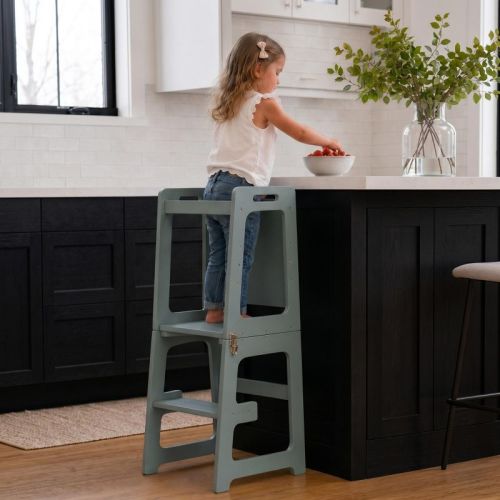 Avenlur Date - Wood Step Stool, Desk and Chalkboard - Light Blue