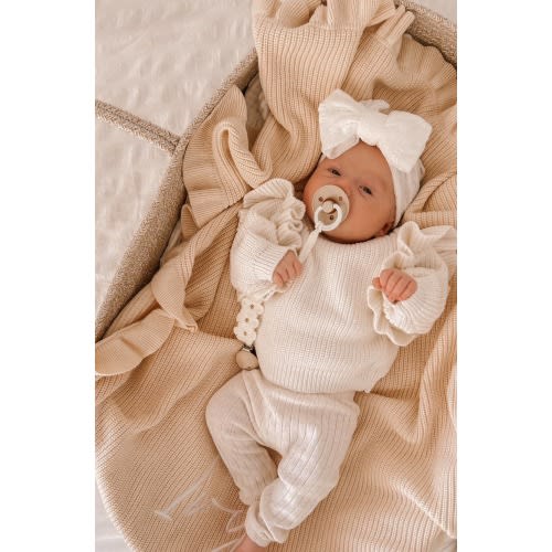 White Floral Oversized Bow