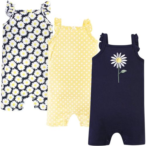 3-6M Hudson Baby Unisex Cotton Rompers