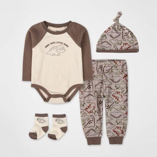 Baby Essentials Baby Boys 4-pc. Baby Clothing Set, Color: Beige - JCPenney