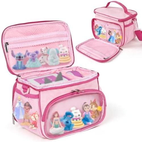 Carrying Case Compatible with Toniebox Starter Set, Carry Bag Compatible with Tonie Figures, Storage Case for Little Tikes Story Dream Machine Starter for Storybook (Pink)