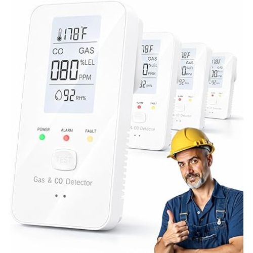 2026 New Steadfast Haven Pro Detector,4-in-1 Plug in Detector with HD Digital Display, for Home, Kitchens, Hotel (4*White)