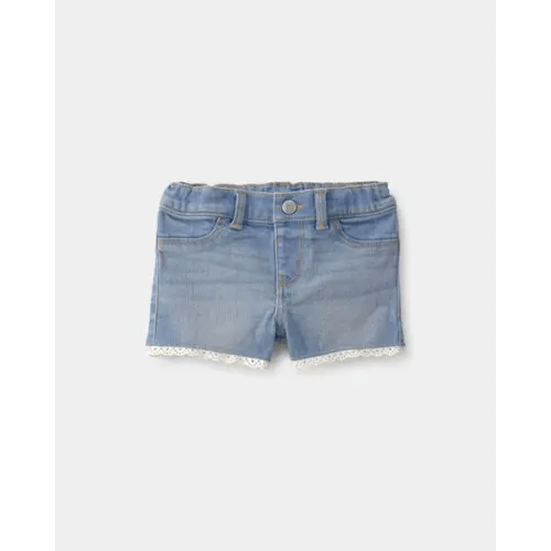 Baby Girl Eyelet Trim Denim Shorts - Light Wash - OshKosh B'gosh | Carter's