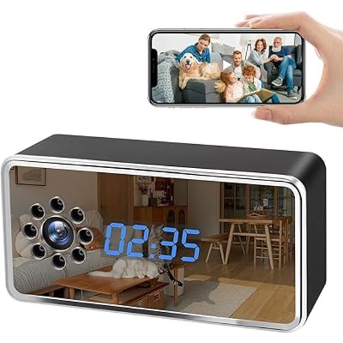 TnoxHD Clock Camera 4K HD Wireless Home Security Camera with Night Vision, Motion Detection 24/7 Recording, SD/Cloud Storage WiFi Indoor Nanny Cam Baby Monitor