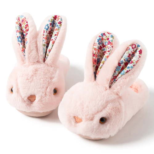 Sogetch Toddler Boys Girls Cute Bunny Slippers Kids Warm Fuzzy Bedroom House Shoes