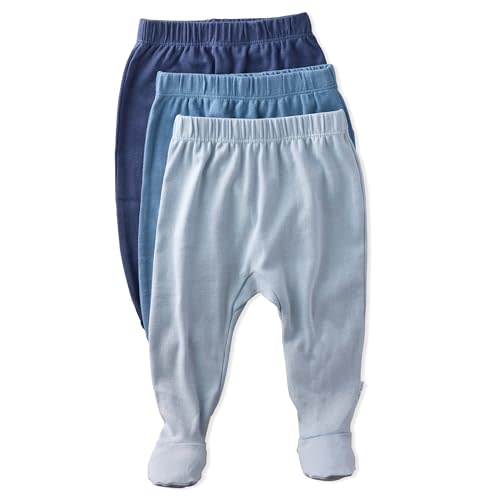 Butterblu Unisex-Baby Fallon 3-Pack Footed Pants 100% Organic Cotton Bottoms for Baby Boys & Girls