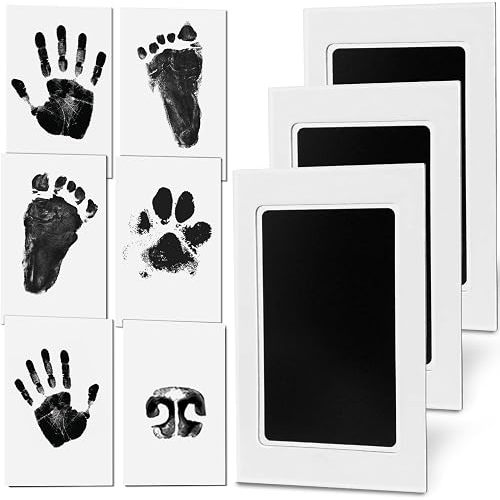 SenseYo 3 Pack Inkless Baby Hand and Footprint Kit Dog Cat Nose Paw Print Stamp Mess Free Ink Pad Clean Touch for Newborn Pet Keepsake New Mom Gifts