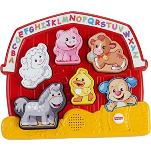 Fisher-Price Toddler Shape Sorting Toy Laugh & Learn Farm Animal Puzzle with Music & Sounds for Kids Ages 1+ Years​