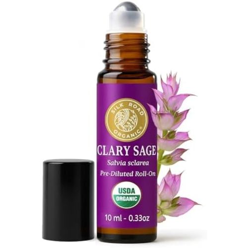 Silk Organic Clary Sage Essential Oil Women’s Roll-On, USDA Certified