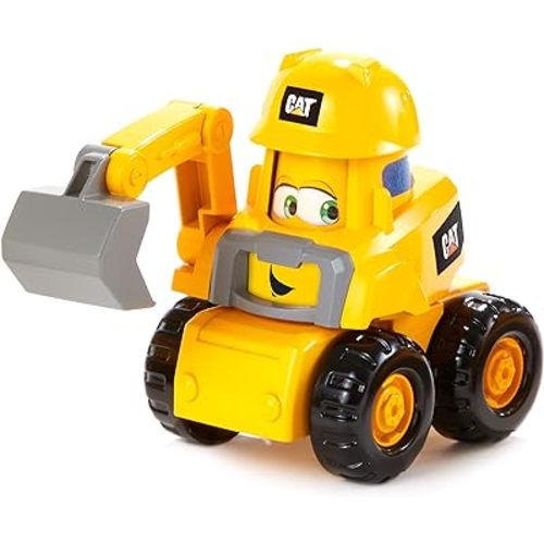 CAT Construction Toys, Junior Crew Construction Pals Excavator EduCATional Preschool Vehicle with Kid Vroom Sounds and Animated Face. for Ages 2+