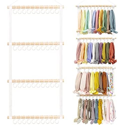 POVETIRE Headband Holder for Girls Baby Headband Organizer Head Bands Hair Accessories Display Organizer Wall Hanging Decor for Nursery Toddler Girl Room
