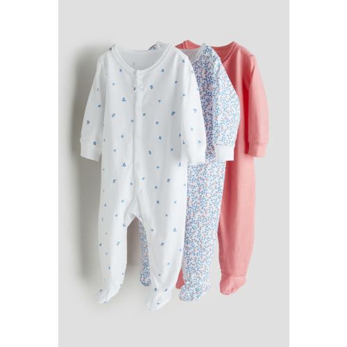 3-pack Cotton Pajama Jumpsuits
