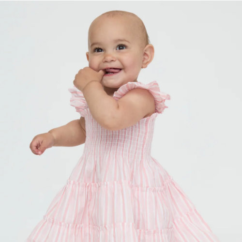 The Baby Ellie Nap Dress - Pink Variegated Stripe – Hill House Home