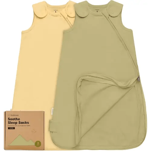 Keababies 2-Pack Organic cotton Baby Sleep Sacks, 0.5 TOG, 0-6 months, Avocado, Small