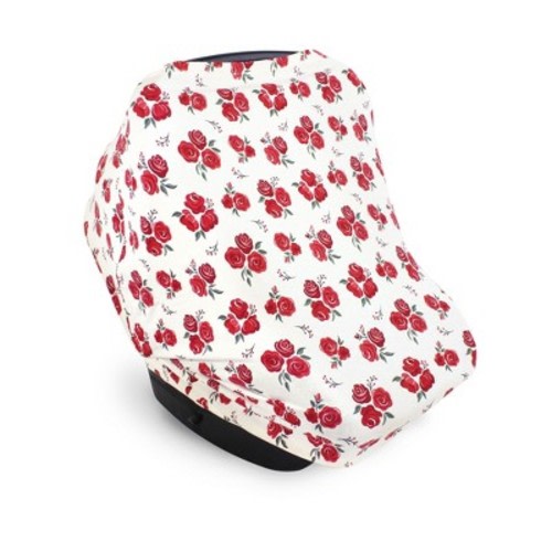 Hudson Baby Girls Multi-use Car Seat Canopy, Red Rose, One Size