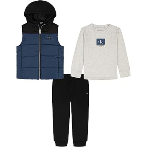 Calvin Klein baby-boys 3 Pc Puff Vest Set