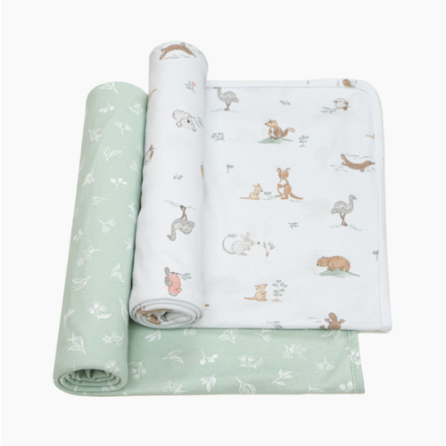 2 Pack Organic Swaddle Wraps - Australiana