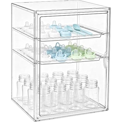 ERTIUANIO Baby Bottle Organizer for Countertop Cabinet Storage