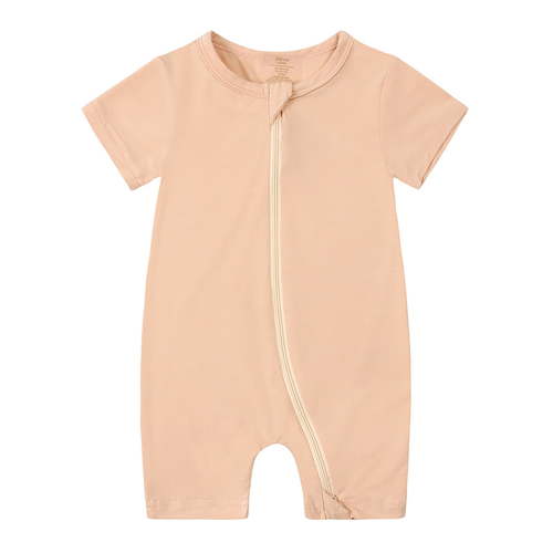SXIMEE Unisex Baby Buttery-Soft Short Sleeve Romper with Bamboo Viscose Made, 2 Way Zipper Sleeper Pajamas
