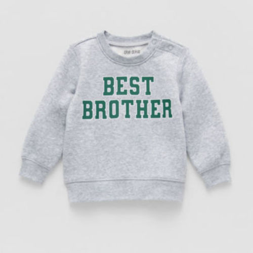 Okie Dokie Baby Boys Round Neck Fleece Long Sleeve Sweatshirt