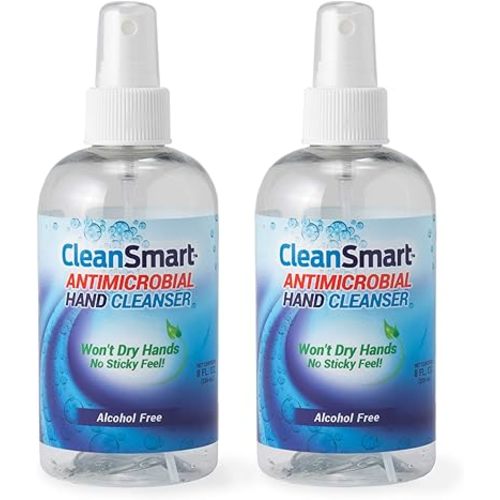 CleanSmart Antimicrobial Skin & Hand Cleanser, 8 Ounce Bottle (Pack of 2) Alcohol-Free Safe Cleanser