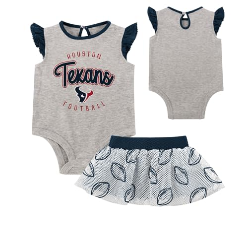 NFL New Born Infant 0/3M-6/9M Officially Licensed All Dolled Up 2 Piece Creeper Bodysuit and Skirt Set