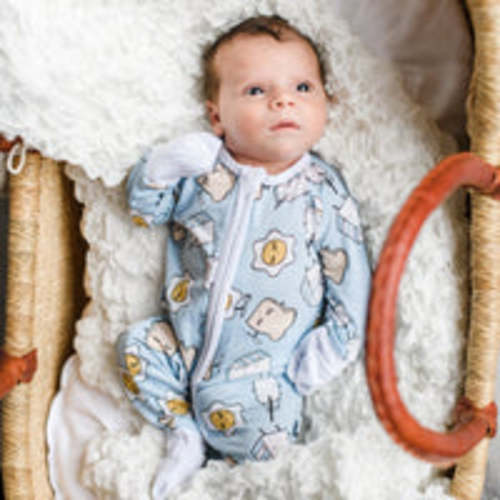 Blue Breakfast Buddies Bamboo Viscose Zippy