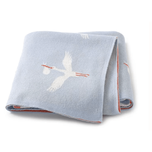Crane Knitted Blanket
