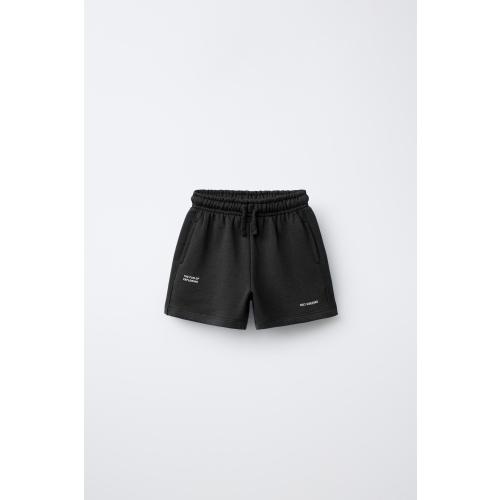 BASIC TEXT SHORTS - Black | ZARA United States