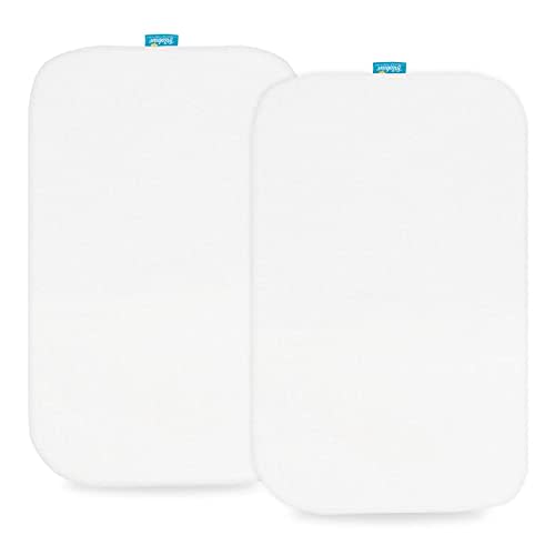 100% Cotton Bassinet Sheets Compatible with Baby Delight Beside Me Dreamer Bassinet, 2 Pack, Ultra Soft Bassinet Sheet for Baby, White